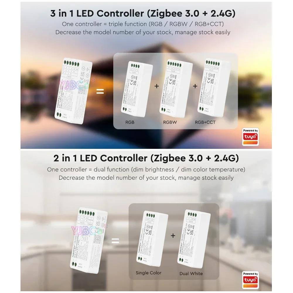 Miboxer Zigbee 3.0 LED Ʈ Ʈѷ, ̱ ÷,  ȭƮ, RGB, RGBW, RGBCCT, 2.4G RF   , 2/3  1 , 12V, 24V